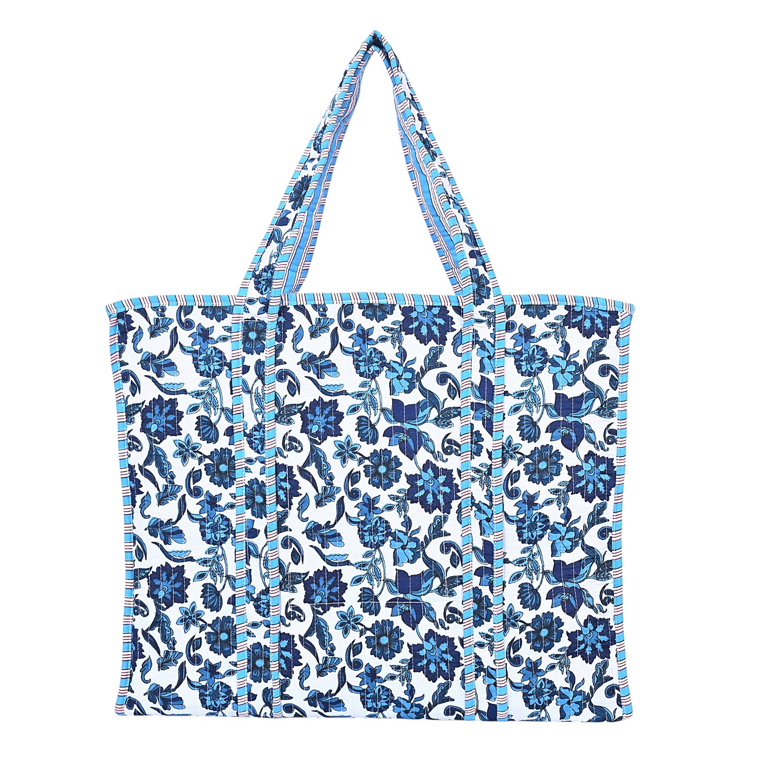 Handmade Floral Quilted Tote Bag – Spacious &amp; Stylish