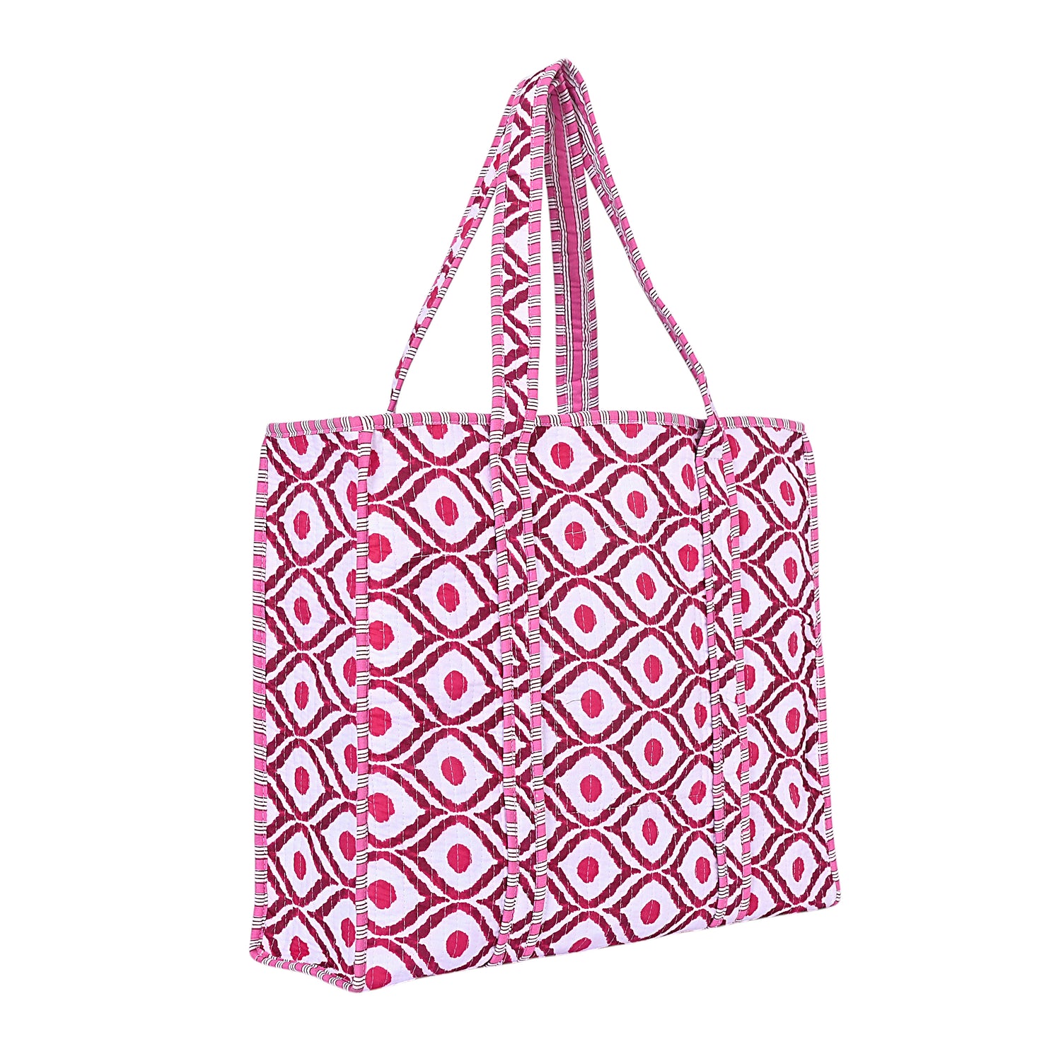 Handmade Quilted Cotton Tote Bag – Stylish &amp; Spacious