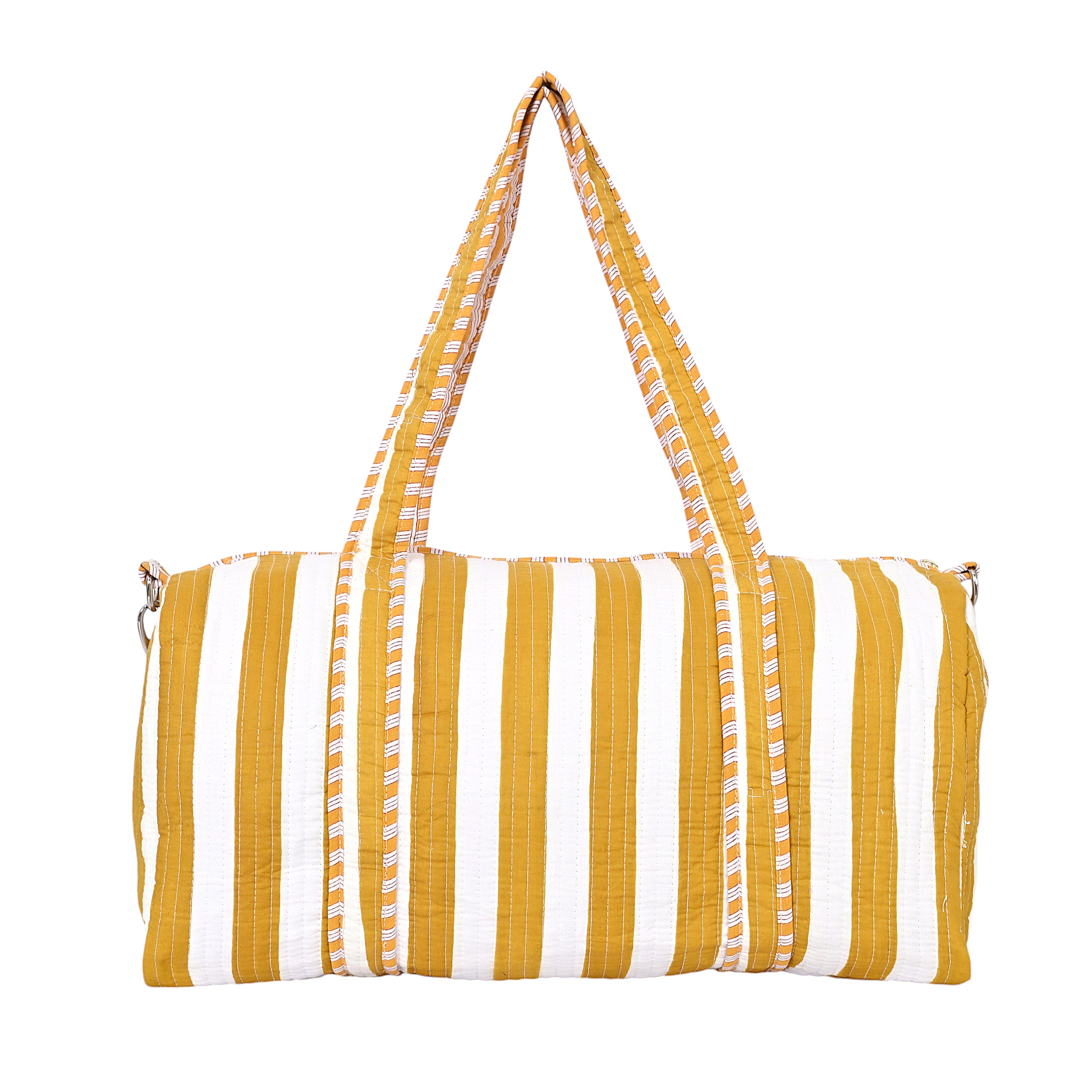 Striped Cotton Weekender Bag – Conscious Yoga Collective