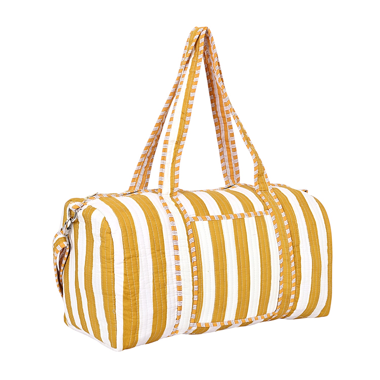 Striped Cotton Weekender Bag – Conscious Yoga Collective