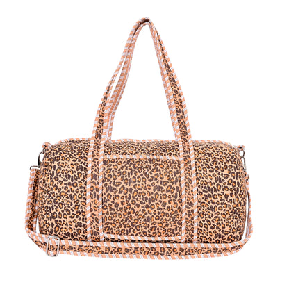 Brown Leopard Print Weekender Bag