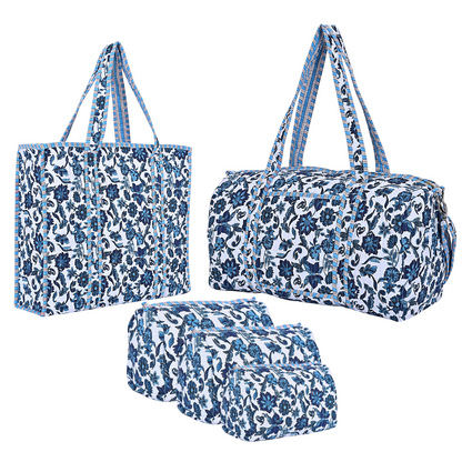 Floral Paisley Tote, Travel Set and Weekender Bundle