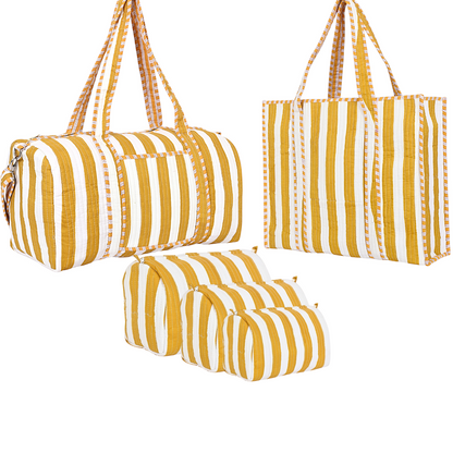 The Striped Tote, Weekender and Travel Set Bundle