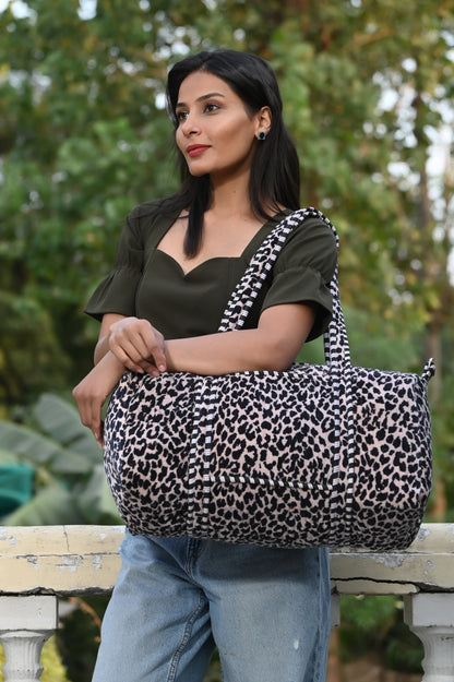 The Leopard Velvet Weekender