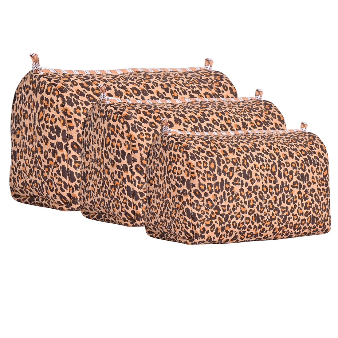 Brown Leopard Cotton Travel Set 