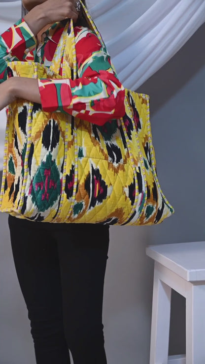 The Ultimate Ikat Velvet Tote