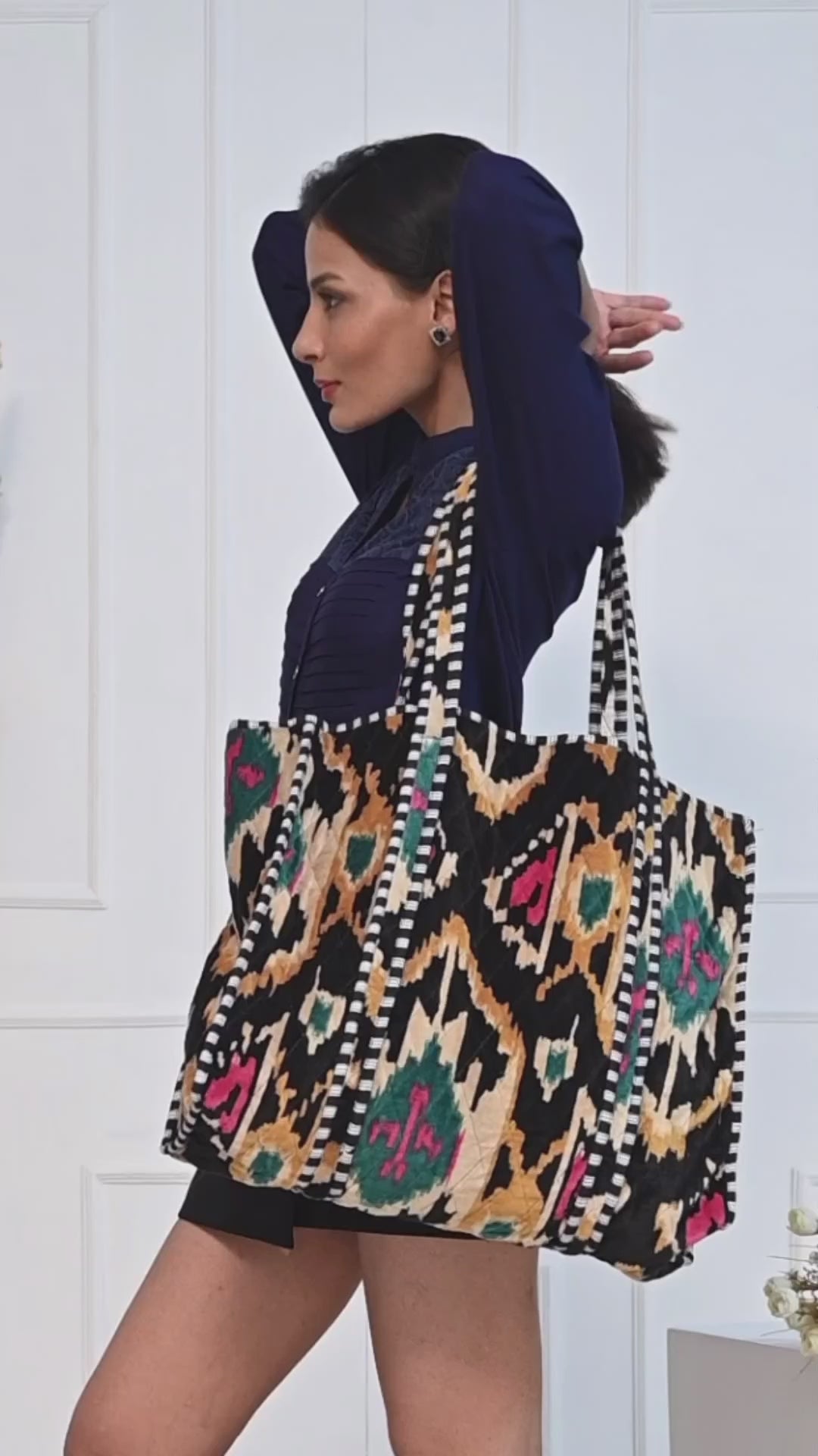 The Ultimate Ikat Velvet Tote