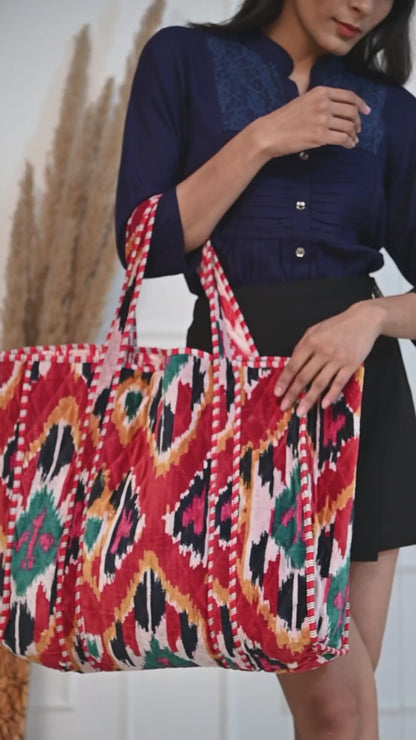 The Ultimate Ikat Velvet Tote